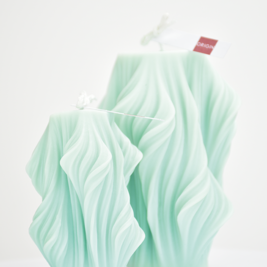 Bougie décorative verte en cire de soja AÏA Pack par 2