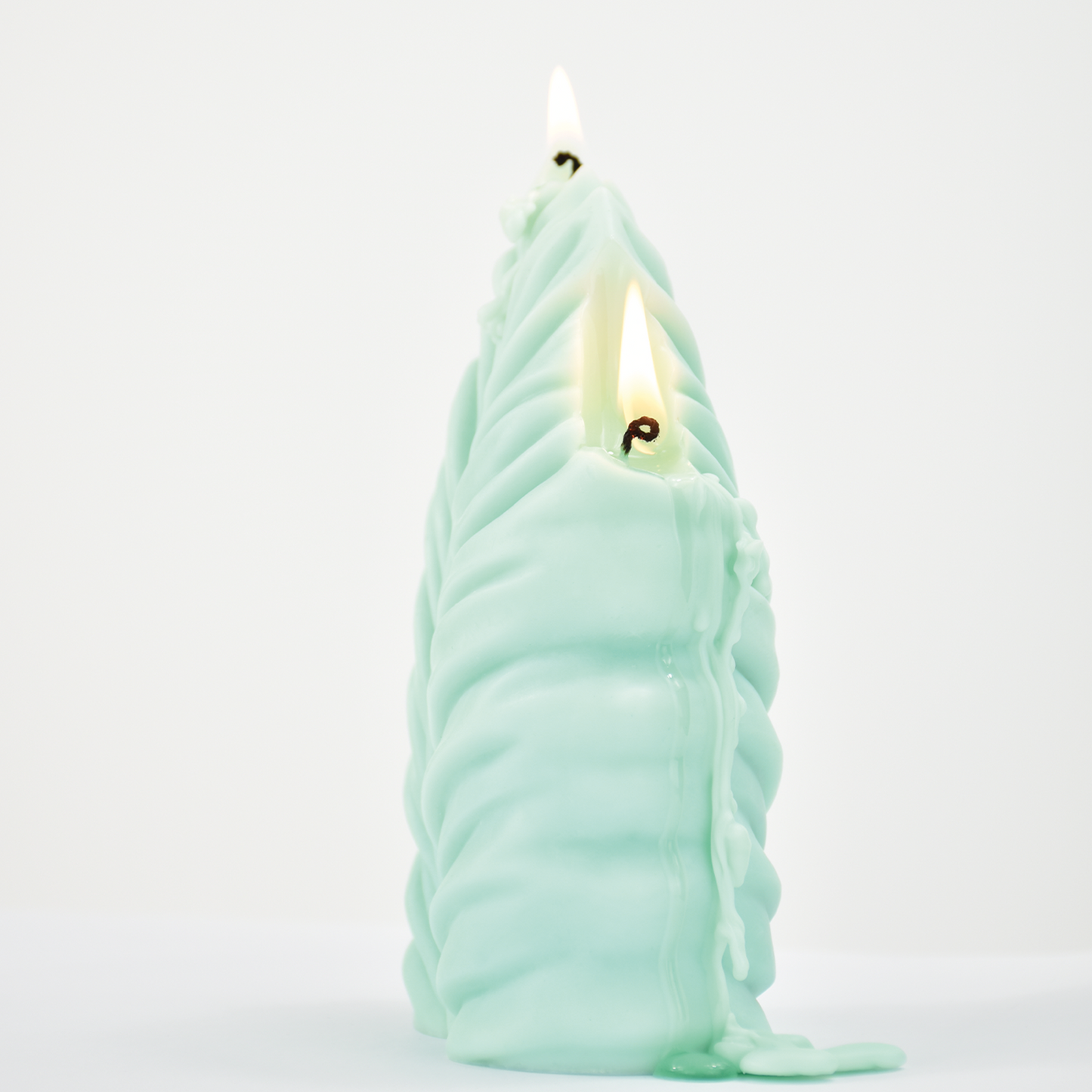 Bougie décorative verte en cire de soja en forme de feuille ALA