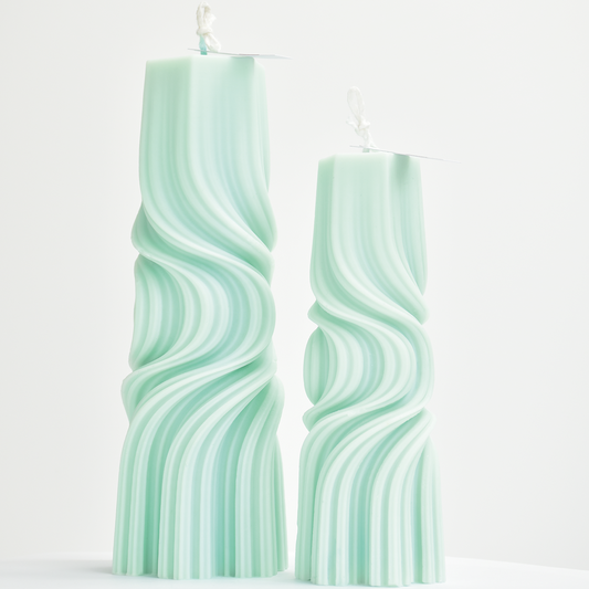 Bougie décorative verte en cire de soja EVE Pack : Par deux et Par trois