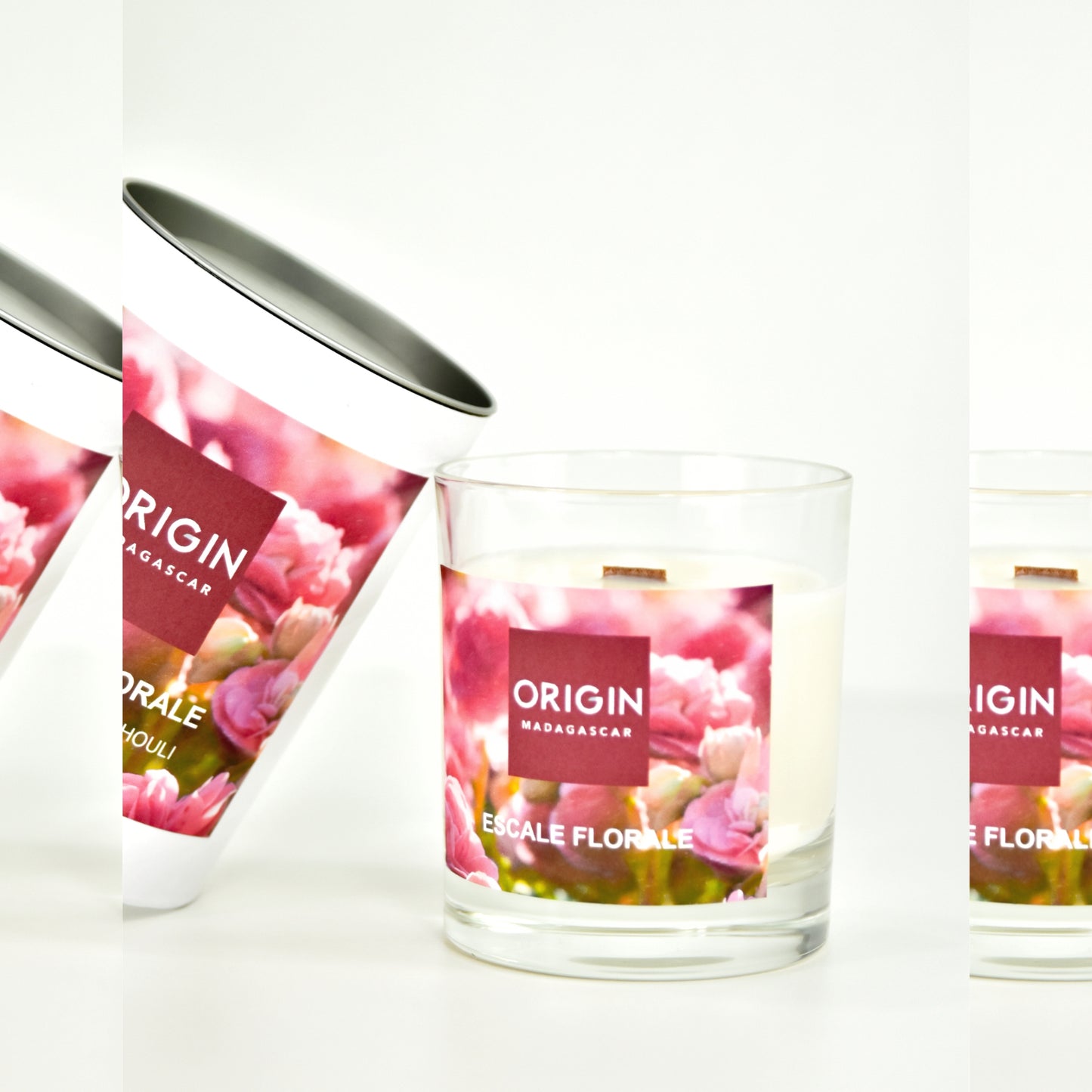 Bougie parfumée en contenant ESCALE FLORALE