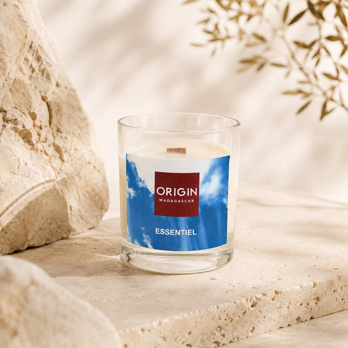 Bougie en contenant non parfumé ESSENTIEL