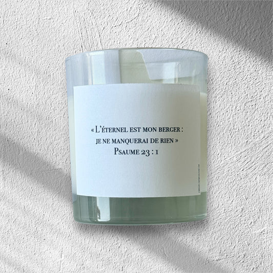 Bougie personnalisée : Étiquette Typographique
