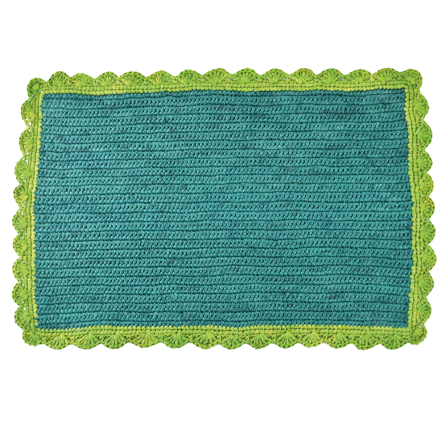 Sous-plat vert rectangulaire ALA en raphia