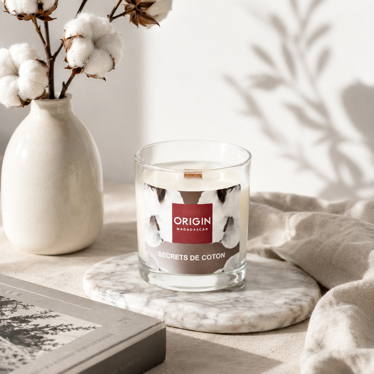 Bougie parfumée en contenant SECRETS DE COTON